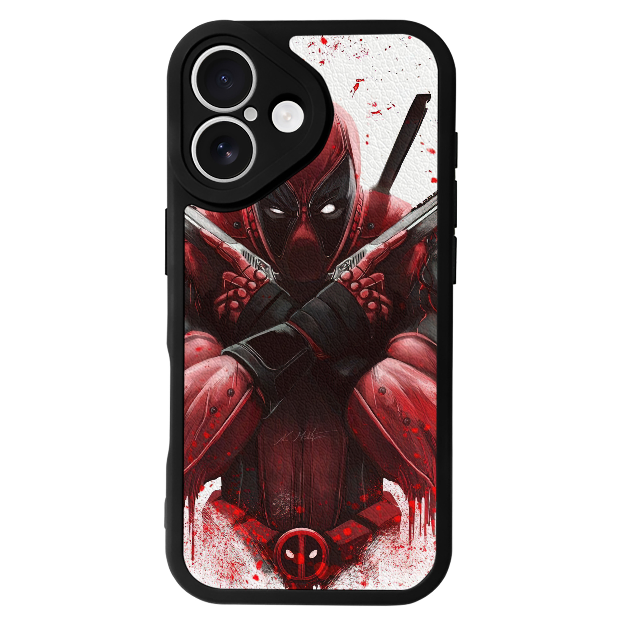 （画像用） Deadpool デッドプール 【iPhone 16シリーズ対応】シリコンスマホケース（レザー調） 材質：シリコン